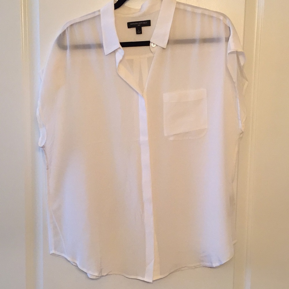 Banana Republic White Silk Blouse